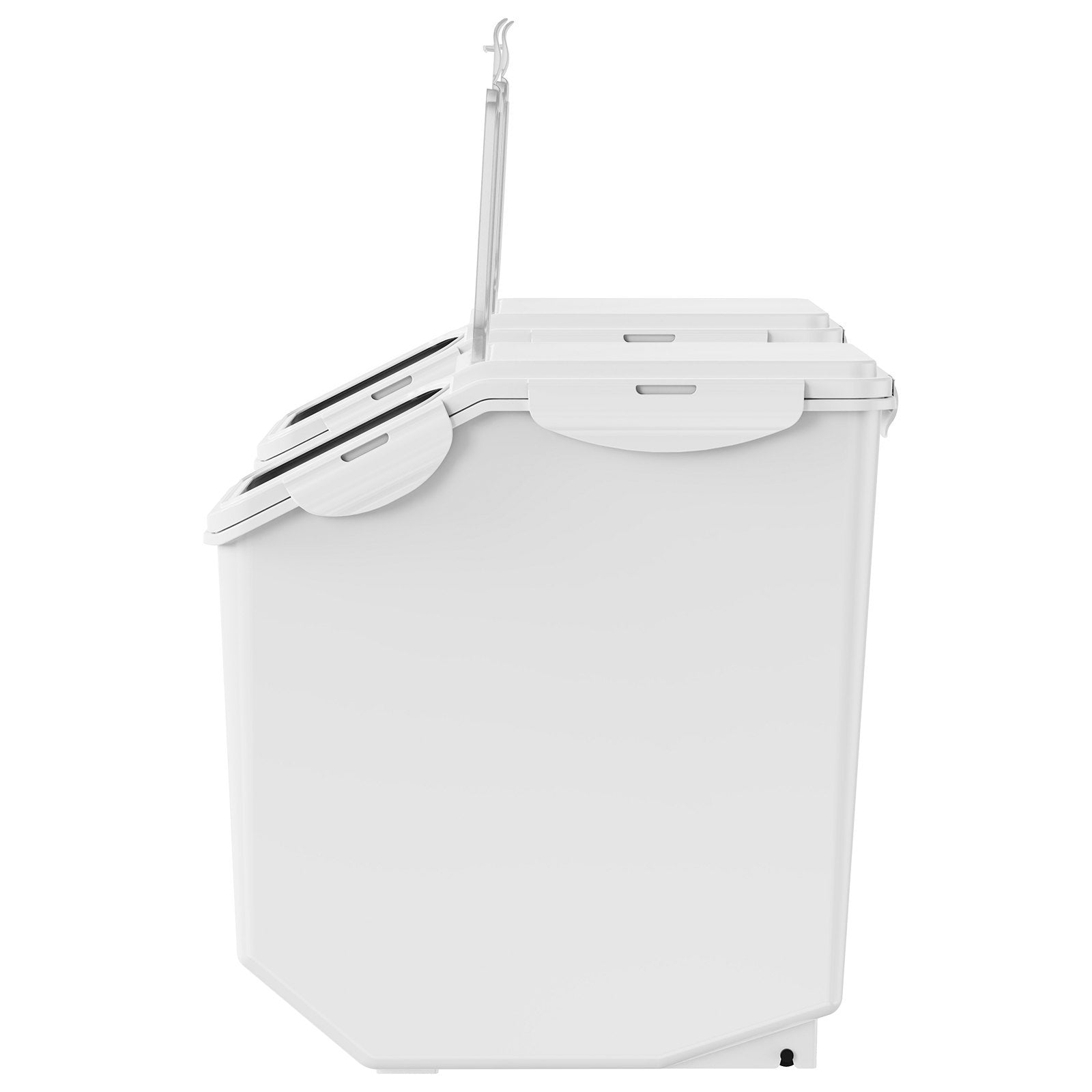 Ingredient Storage Bin, 2 X 15L Dispenser Bin With 2 Measuring Cups, Attachable Casters And Airtight Lid,   Dog Pet Food Storage Container, PP Material Kitchen Rice Cereal Flour Bin
