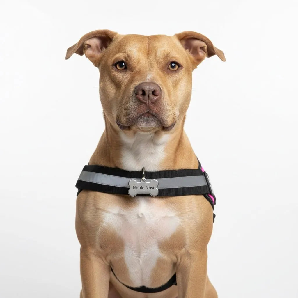 Noble Nose™ Personalized No-Pull Dog Harness – Safe, Comfy & Reflective with Custom Name Patch