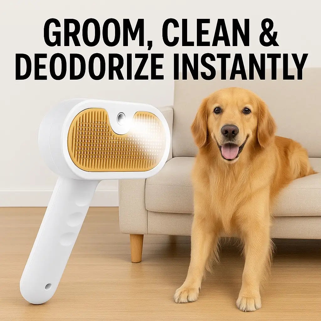 3-in-1 Universal Pet Steam Brush – Groom, Clean & Deodorize Instantly