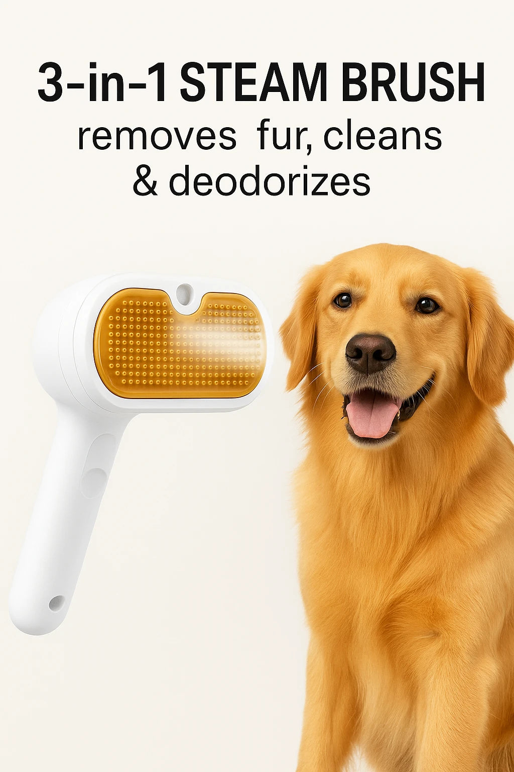 3-in-1 Universal Pet Steam Brush – Groom, Clean & Deodorize Instantly