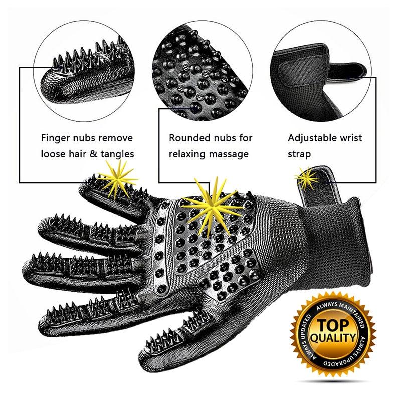 🐾 Pet Grooming Gloves – Gentle Shedding & Relaxing Massage for Your Furry Friend 🐾