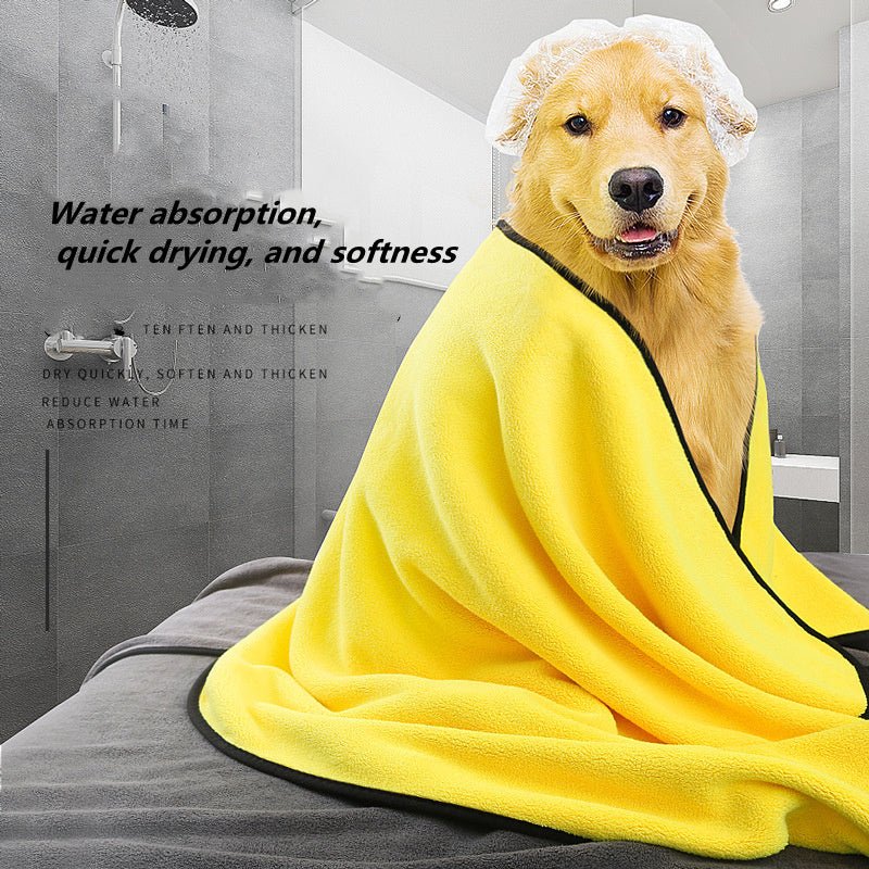 Noble Nose™ Quick - Dry Dog Bath Towel – Super Absorbent Microfiber Pet Drying Towel for Dogs & Cats (Yellow) - Noble Nose