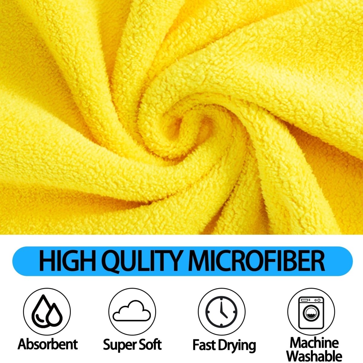 Noble Nose™ Quick - Dry Dog Bath Towel – Super Absorbent Microfiber Pet Drying Towel for Dogs & Cats (Yellow) - Noble Nose