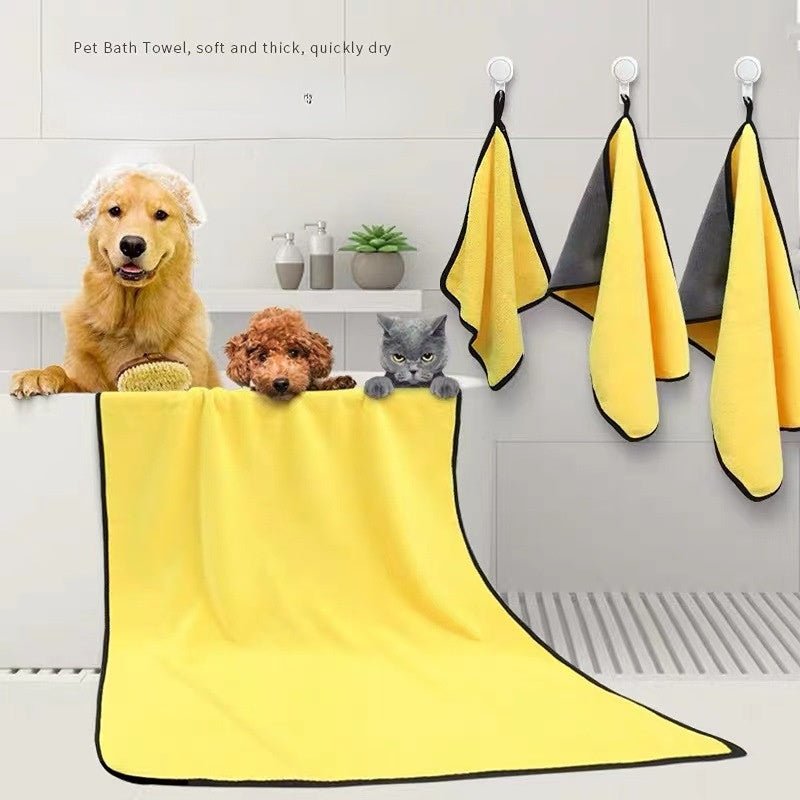Noble Nose™ Quick - Dry Dog Bath Towel – Super Absorbent Microfiber Pet Drying Towel for Dogs & Cats (Yellow) - Noble Nose