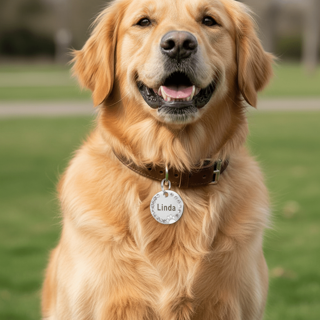Premium Metal Round Dog Tag – Engraving Ready Pet ID Tag - Noble Nose