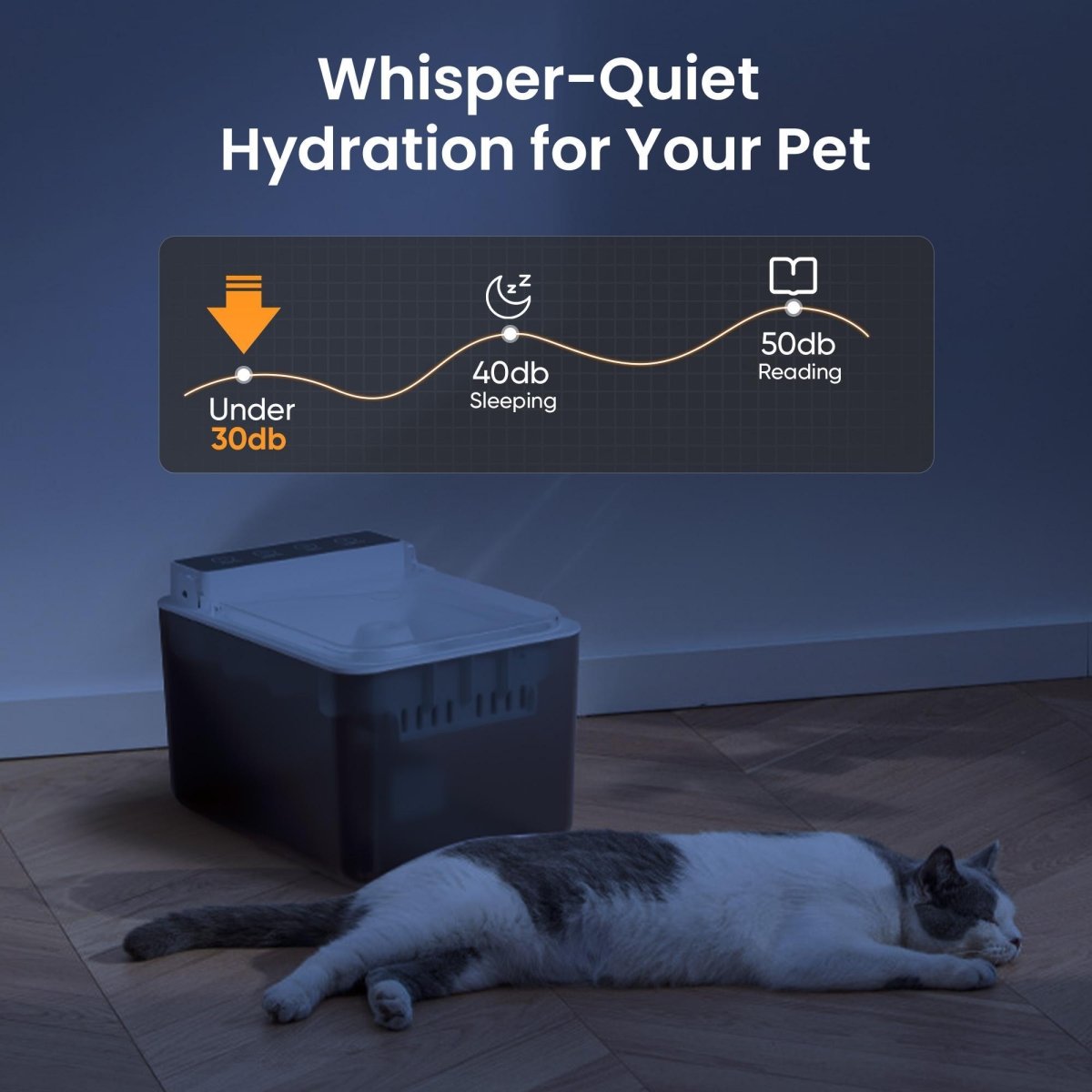 Wireless Stainless Steel Pet Water Fountain – 3L / Ultra Quiet - Noble Nose